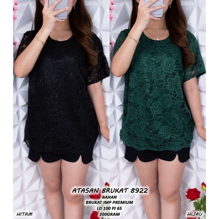 Blouse brukat polos baju brukat bangkok VB 89222