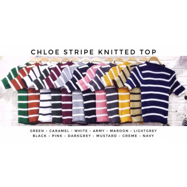 Chloe Knit Salur Grosir @36 rajut import tebal adem Fit L / ootd / Foto Asli / Baju Murah / ORI