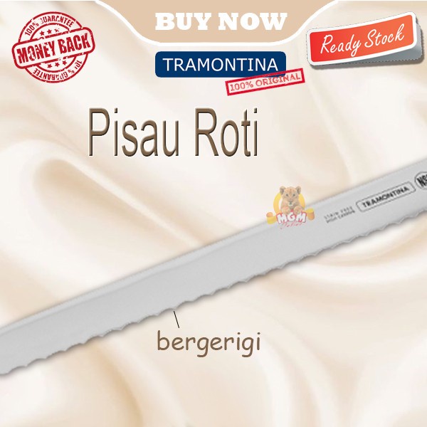 Made in Brazil Tramontina Bread Knife 10in Pisau Roti 25cm Bergerigi