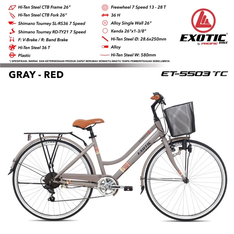 [EKA JAAYA SEPEDA] Sepeda Mini City Bike / CTB 26 inch Exotic ET-5503 / ET-5503 SR / ET-5503 TC