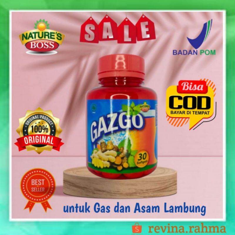 Gazgo isi 30 softgel Nature's pride, vitamin untuk gas, asam lambung dan pencernaan 100% produk ori