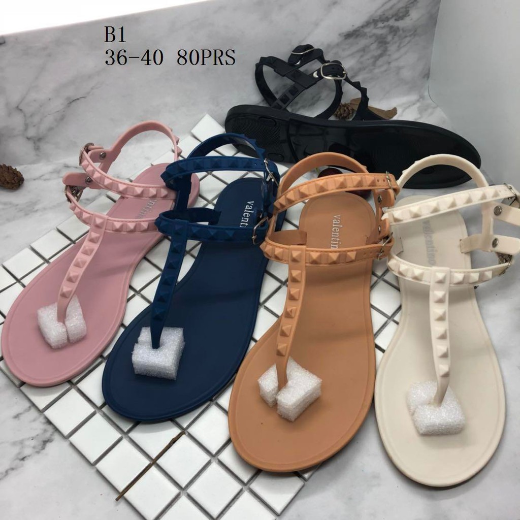  Sandal Jelly Tali  DURI B1 Sandal  Wanita Santai Shopee 
