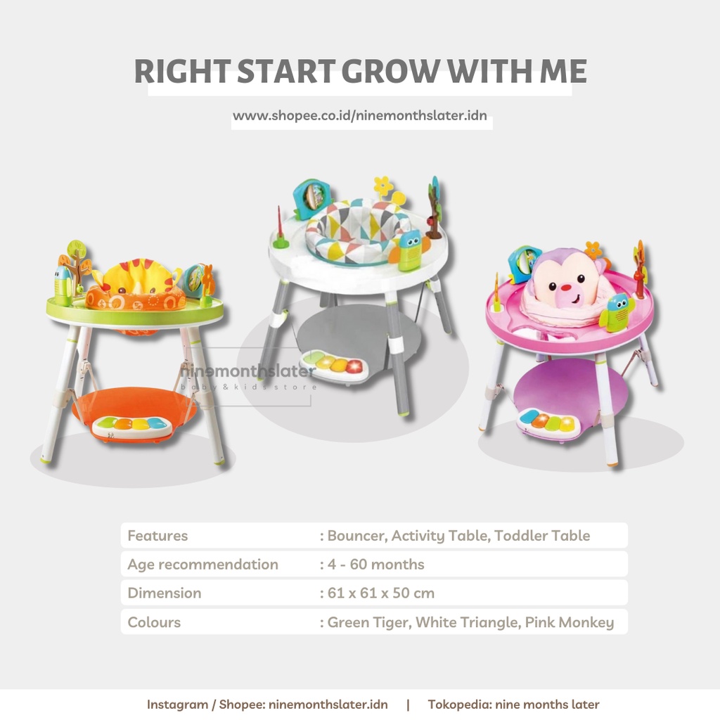 Right Start Grow With Me 3 Stage Activity Center - Jumper Activity Table Baby Anak Bayi Bouncer Kurs