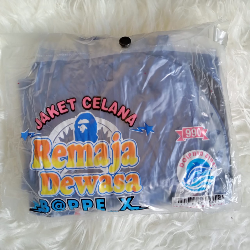 Jas Hujan Dolphin 990 Remaja Dewasa/Mantel Hujan Dolphin 990 Remaja/Raincoat Rain Coat Dolphin 990 Remaja/Jas Hujan Jaket Celana Remaja Dewasa Bappe_X Dolphin Blue 990/Setelan Jas hujan Anak Remaja Dewasa Baju Jaket Celana/Jas Hujan Murah