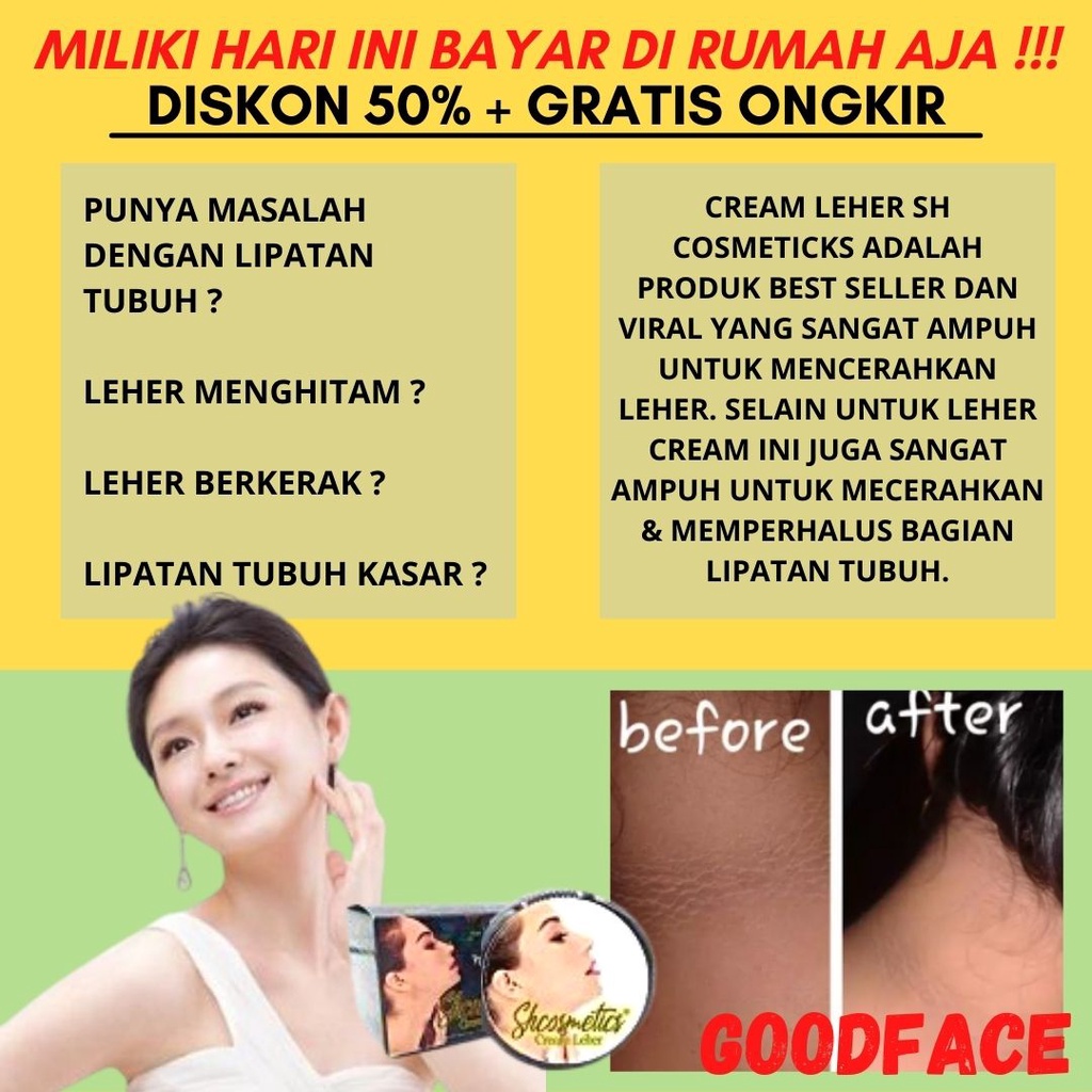 CREAM LEHER PERONTOK DAKI PEMUTIH LIPATAN MEMUTIHKAN KETIAK SH COSMETICS