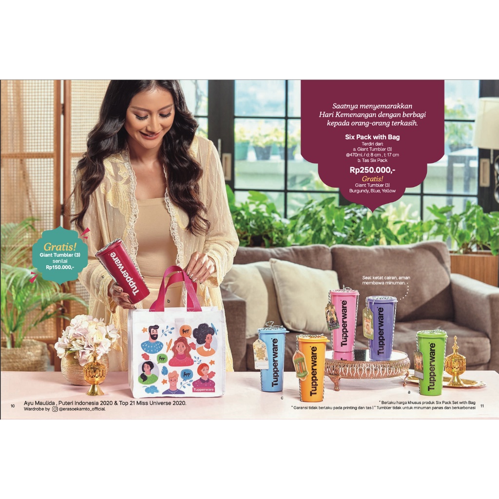 Six Pack With Bag / Paket Botol Minum Giant Tumbler Tupperware Original Termurah