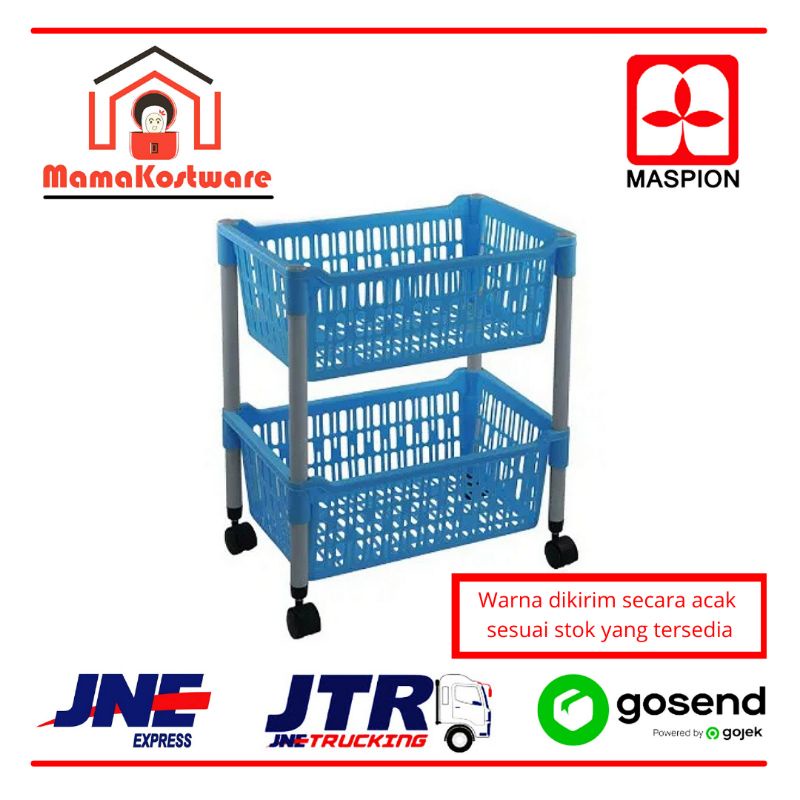 Rak Wagon Plastik Maspion Wagon Rack Susun 2