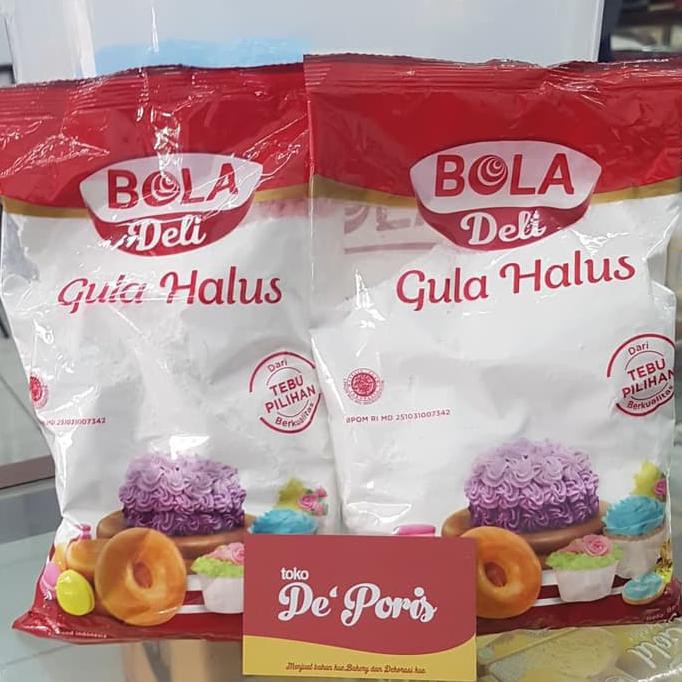 

Toko-Bahan-Kue- Gula Halus Merk Bola Deli 500Grm -Terlengkap-Termurah-Dijamin.