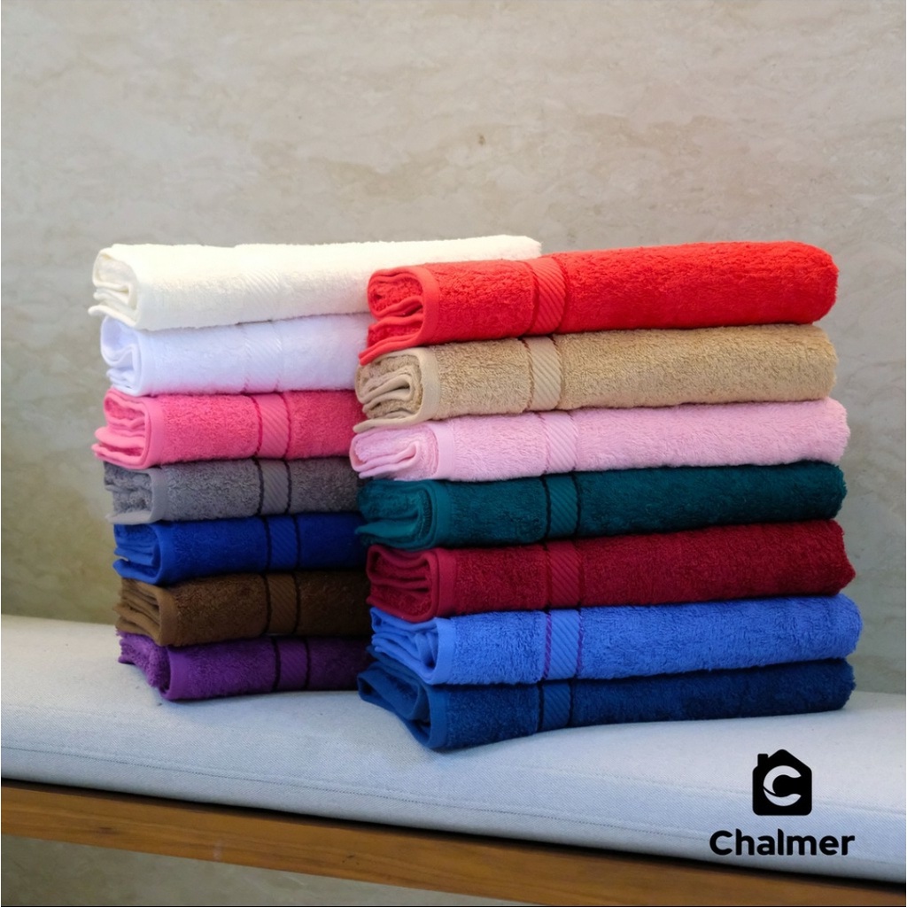 Handuk Chalmer Mandi 70 x 140 cm Polos Warna Tebal Serap Air Besar Halus Jumbo Size Terry Cotton