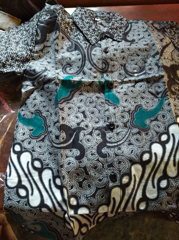 Couple Copel Batik, Baju Couple Pasangan, Set Keluarga Ibu Anak Dan Ayah Motif Dimensi Abu