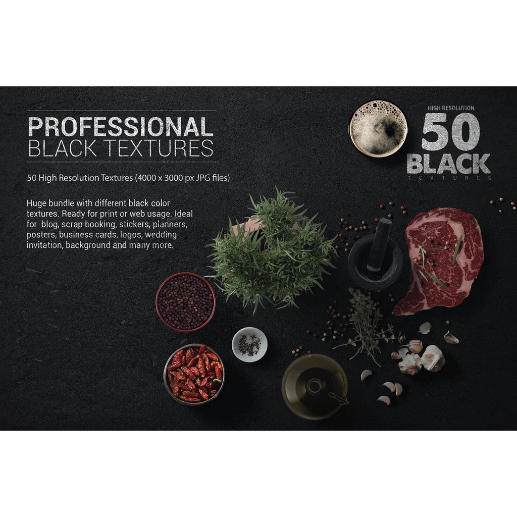 50 Black Textures - JPEG Ultra HD