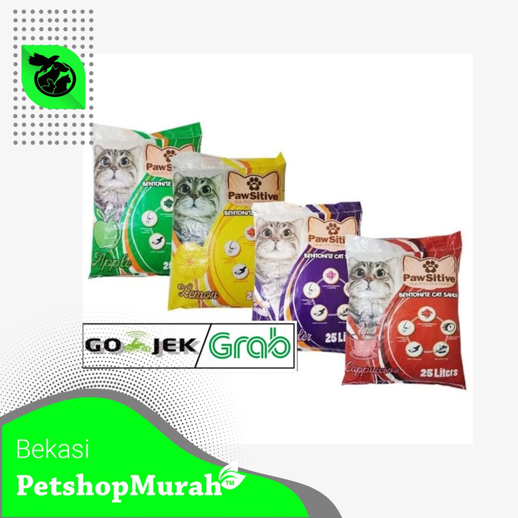 [GOSEND] Pasir Kucing Pawsitive Gumpal Wangi Catsand 25 Liter CatLiter Bentonite 25liter