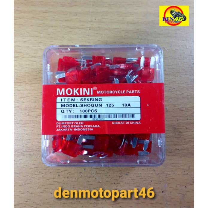 Sekring Tancap Kotak 10 Ampere Kecil / 1 kotak isi 100 pcs