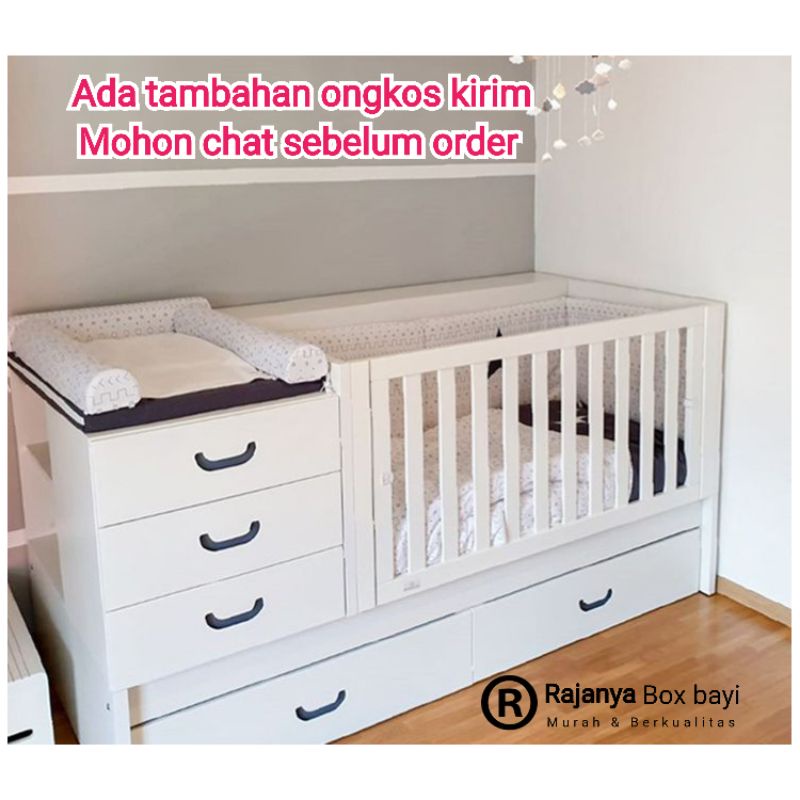 box bayi modern baby crib kayu tempat tidur bayi