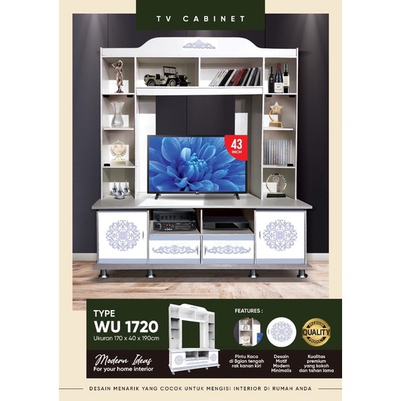 Lemari Hias TV Pintu Kaca