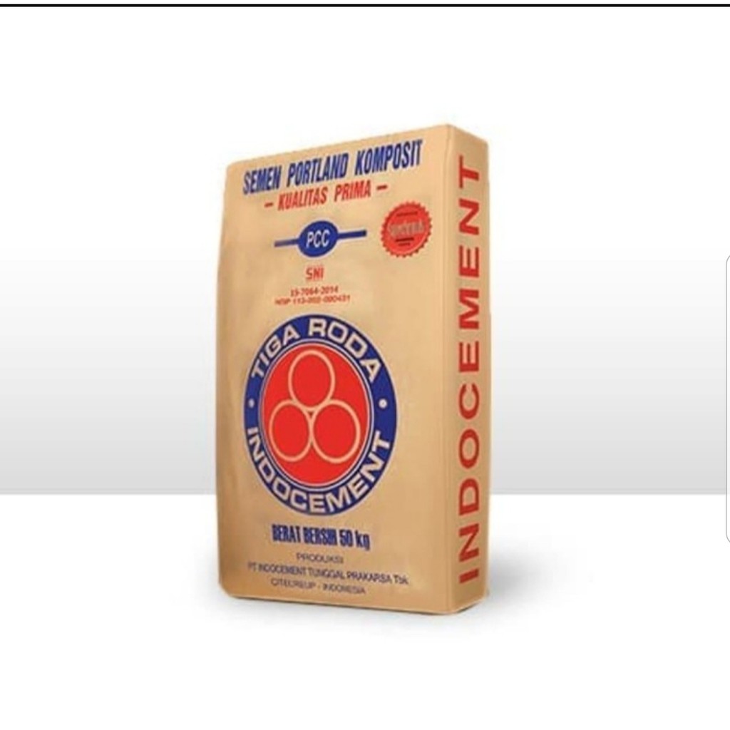 Semen Tiga Roda 50kg 1 sak/ Semen Tigaroda 1 zak 50 kg/ Indocement PCC Semen 3 Roda