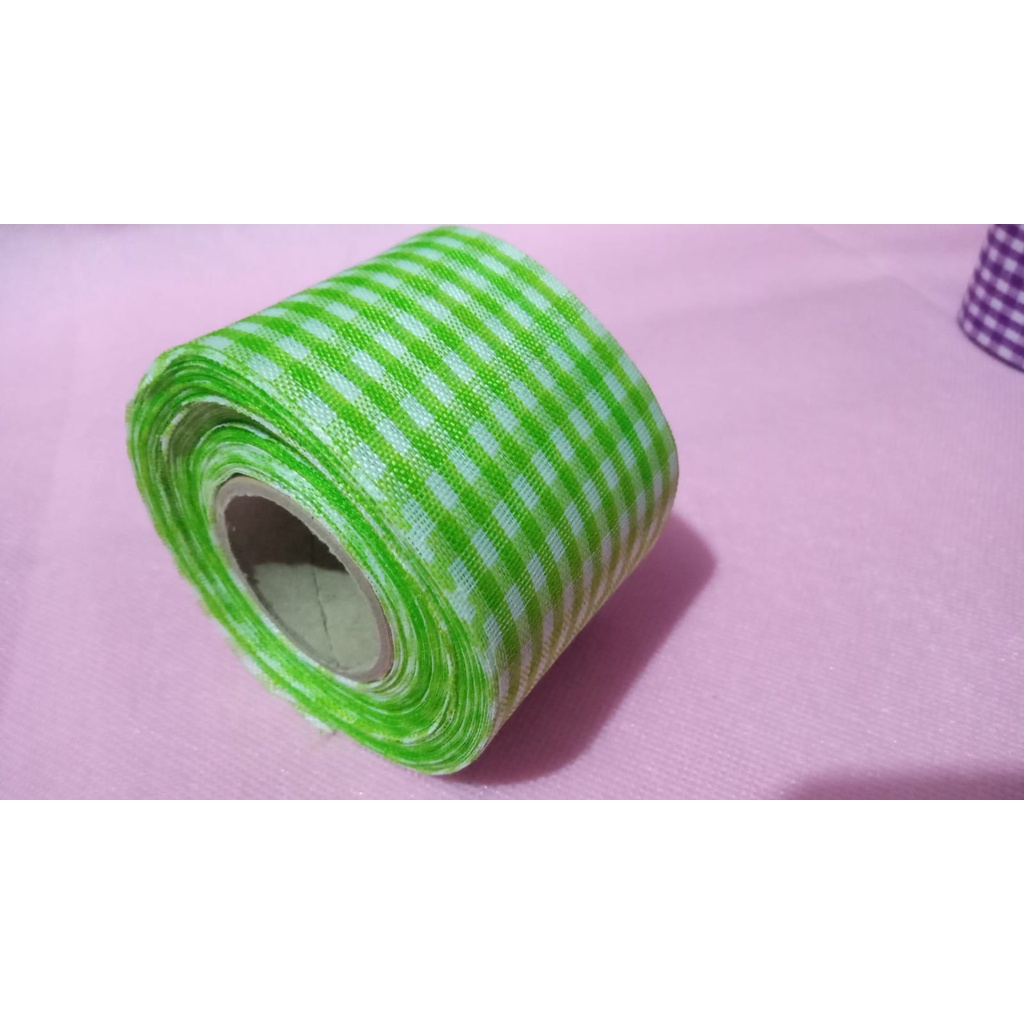 

Pita Kotak Hijau Muda Ukuran 1.5 inch / 4cm Per Roll