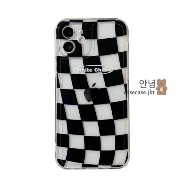 CASE IPHONE CHECKERBOARD KOTAK-KOTAK CLEAR SOFT CASE CASING IPHONE BALI MURAH 7+ 8+ X Xs Xr 11 11pro