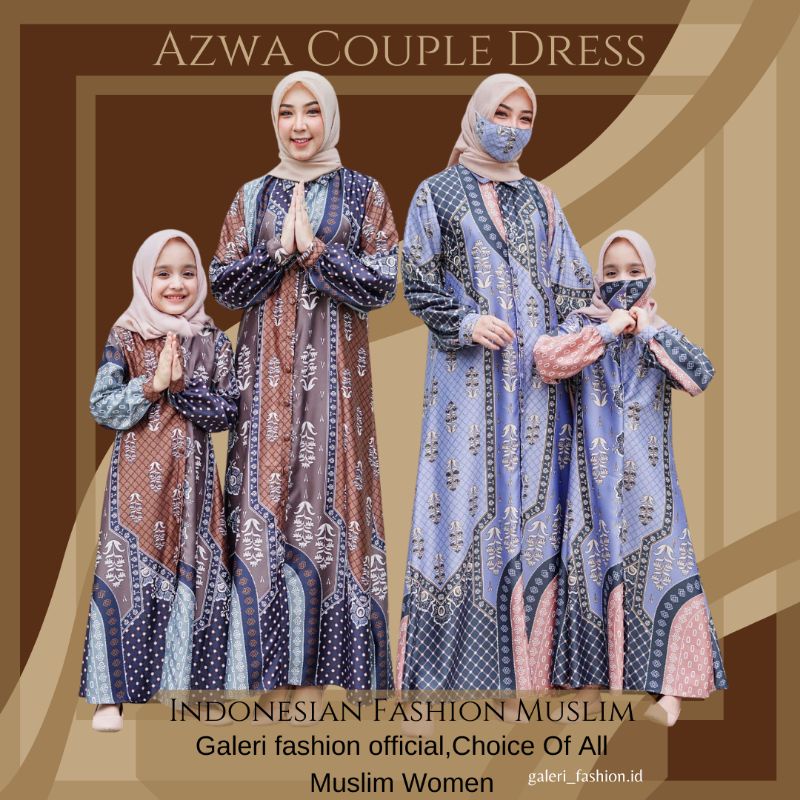 Gamis Maxmara Lux Dress Azwa Pesta Couple Ibu dan Anak Perempuan Terbaru Dior Silk Premium Fit To XL