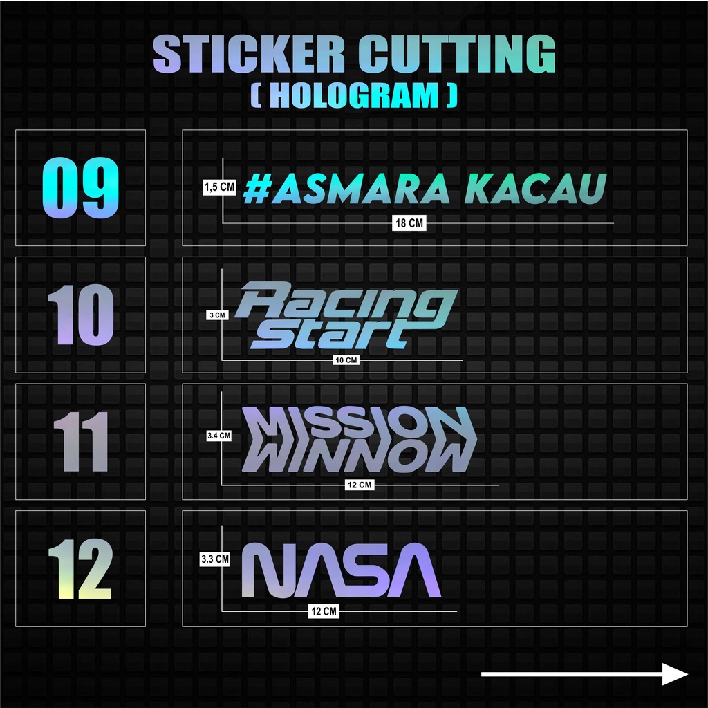 Sticker Cutting Hologram Stiker Motor
