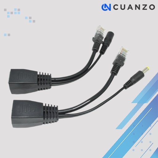 Passive PoE Power Over Ethernet Cable with Male &amp; Female Power Plug / Kabel Penghubung Aksesoris Pc Komputer Laptop Notebook ke IP Kamera Cctv dan Perangkat Poe Lain / Kabel Poe Splitter Injector Rj45 / Kabel Lan Support PoE / Kabel Poe Injektor Murah