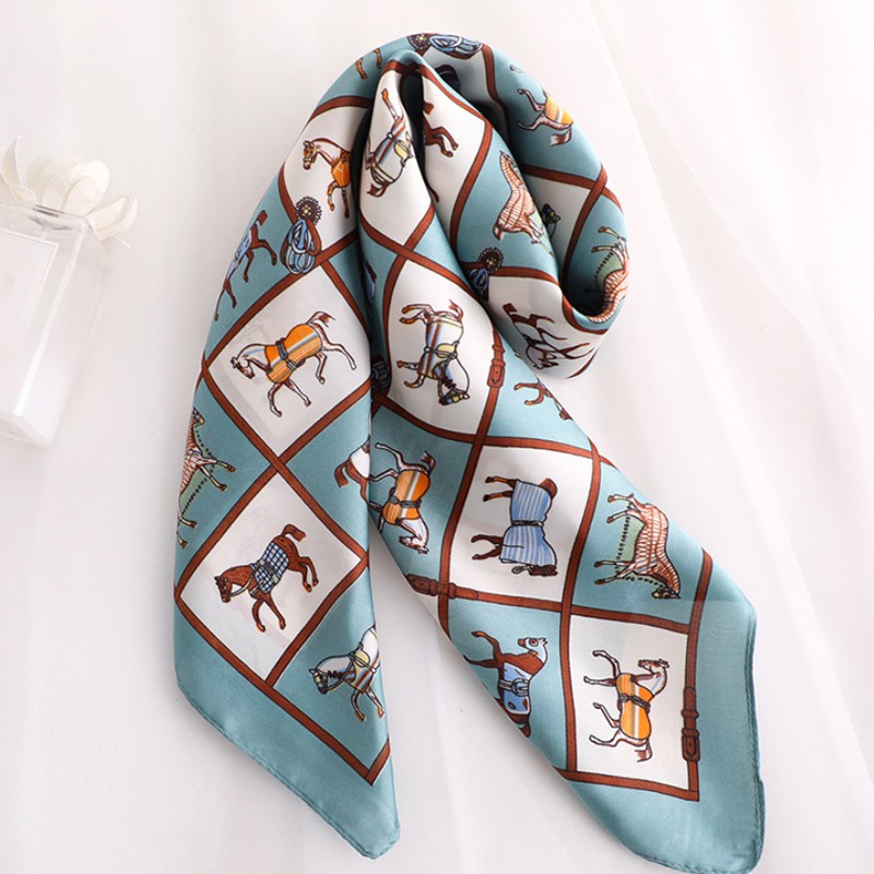 &quot;Hilda&quot; 70x70 cm scarf, Scarf Leher, Scarf Tas, Bahan High Grade Silk Immitation