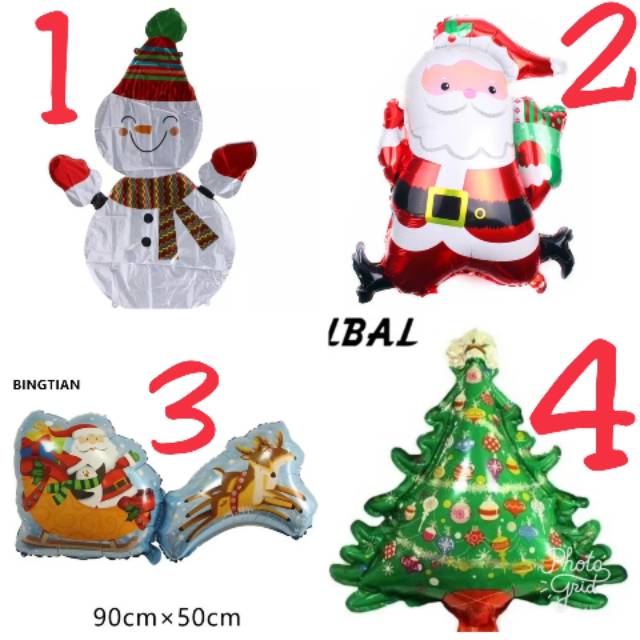 BALON FOIL VARIASI NATAL besar