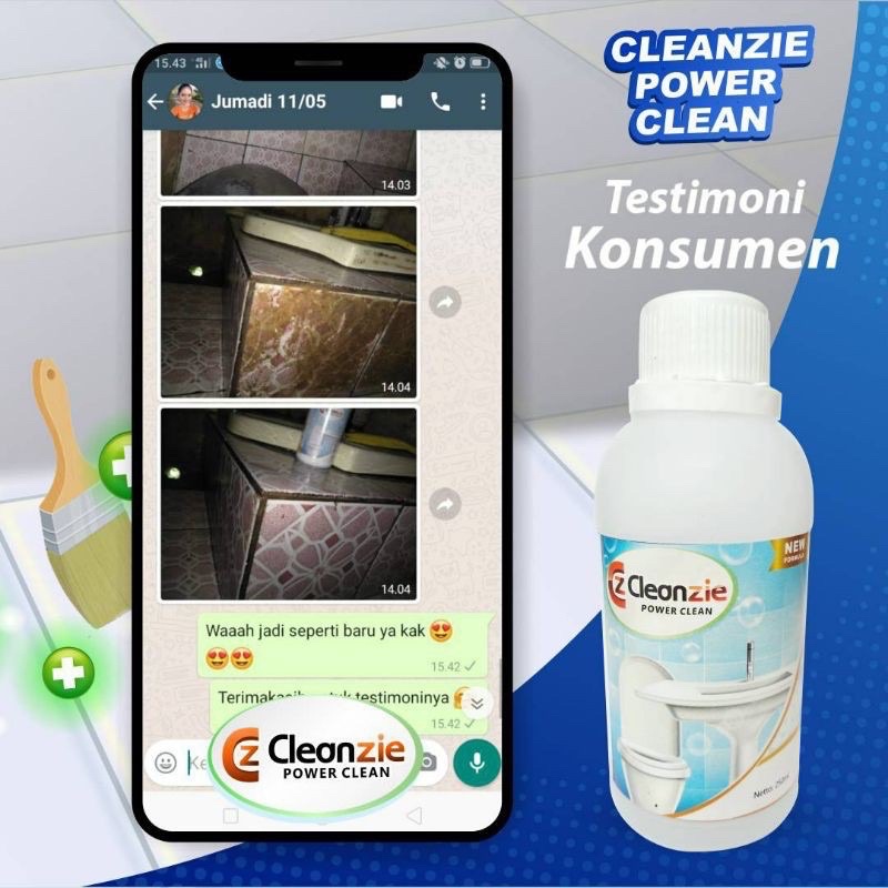 Cairan Pembersih Kerak Keramik Paling Ampuh Porselen noda Membandel Kamar Mandi Cleanzie Power Clean