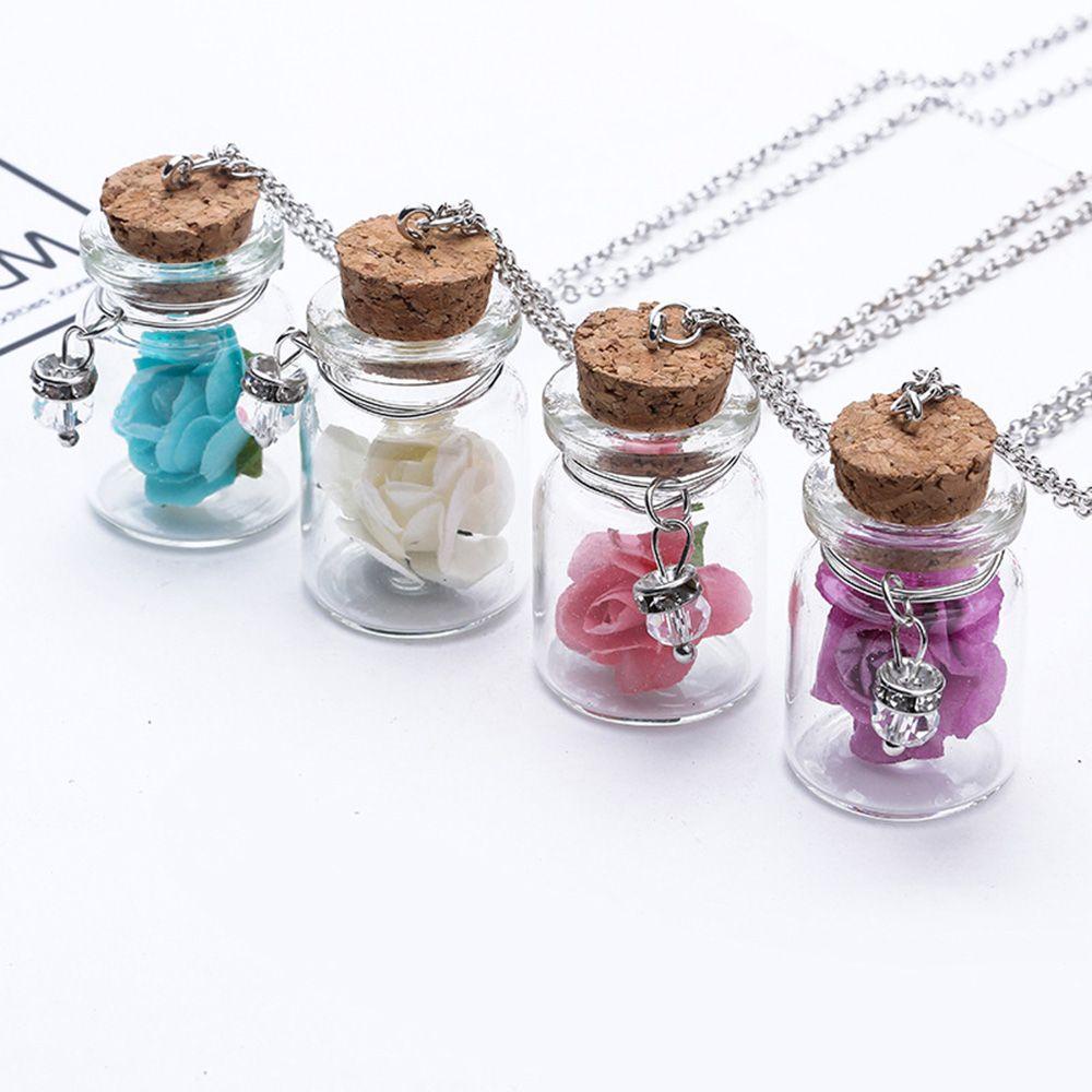 Kalung Rantai Panjang Dengan Liontin Botol Drift Untuk Wanita