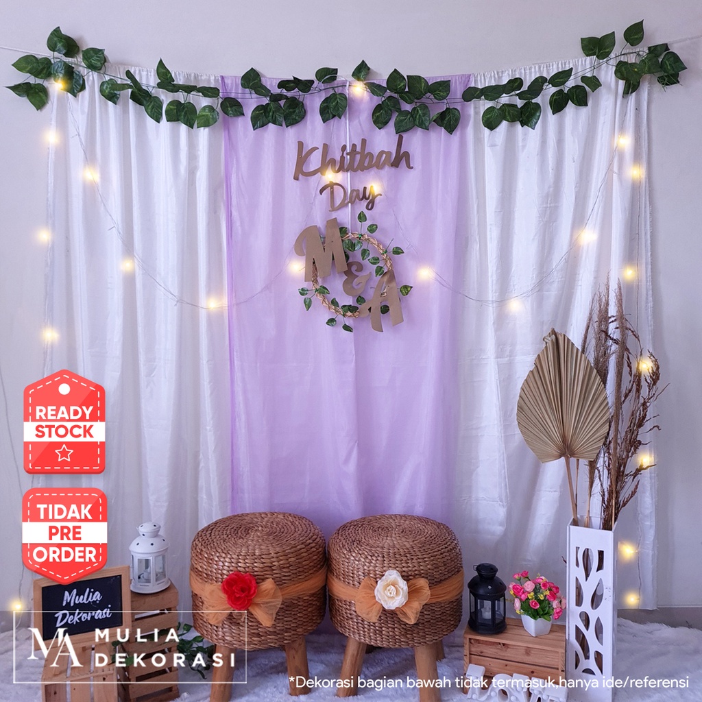 Dekorasi Lamaran Tunangan Backdrop Nikahan PhotoBooth DIY Akad Nikah Aqiqah Khitan Paket Mulia D E