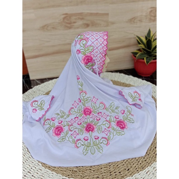 mukena terusan polino silk grade AAA