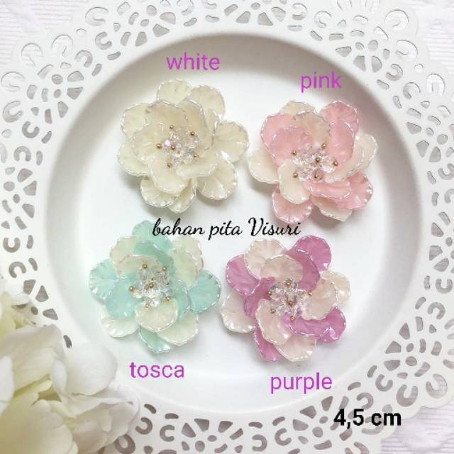 Flower Crystal Dua Warna 4,5 cm