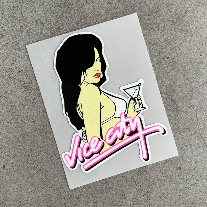 JDM Game Girl Stiker Kecantikan Reflektif Sepeda Motor Stiker Mobil Modifikasi Stiker