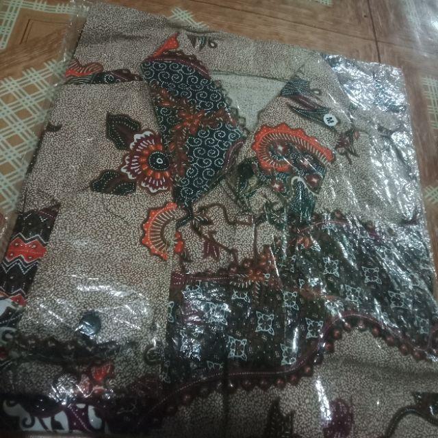 Kemeja Batik Pria Lengan Panjang M L Xl Xxl Motif Murai Hitam