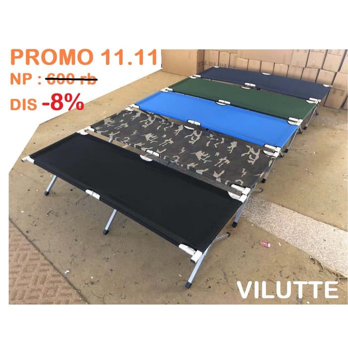 ArmourMilitary    [SIAP KIRIM] Tenda Velbed Ranjang Lipat Aluminium Loreng Camping Bed