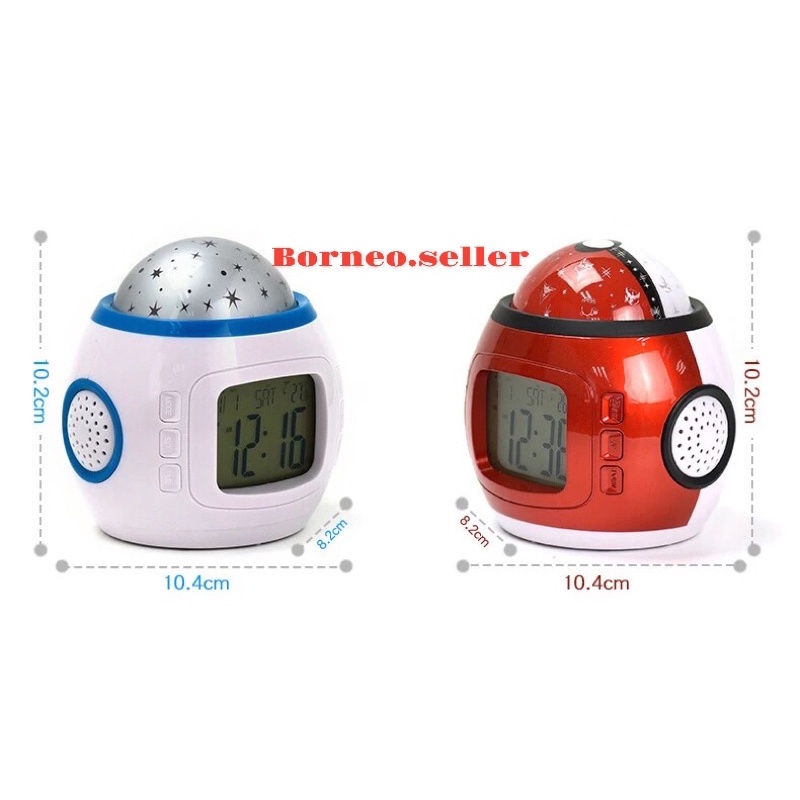 Jam Digital Meja Lampu Proyektor Unik dan Mewah Dengan Musik Tipe 1038