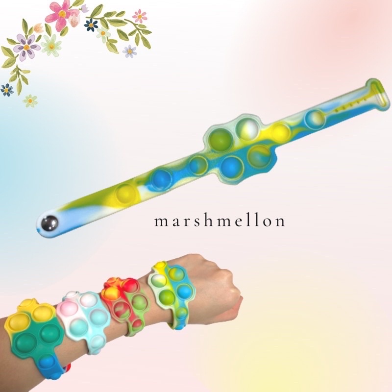Gantungan Kunci Pop It & Gelang Pop It Pastel Rainbow | Pop It Gurita | Princess Key Chain (Snow White Cinderella Aurora Belle) | Pop It Warna Lilac Pink Tosca Fidget Key Chain Macaron-Gelang Biru-Hijau