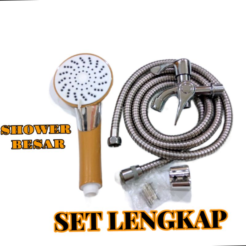 Paket Shower Bulat Besar 5 Mode Semburan | Set Shower Kamar Mandi Lengkap