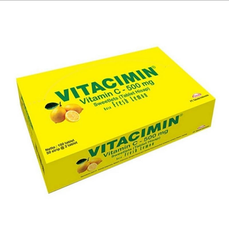 VITACIMIN BOX 500 MG Rasa Lemon Tablet Hisap Favorit Vitamin 50 100 Tab