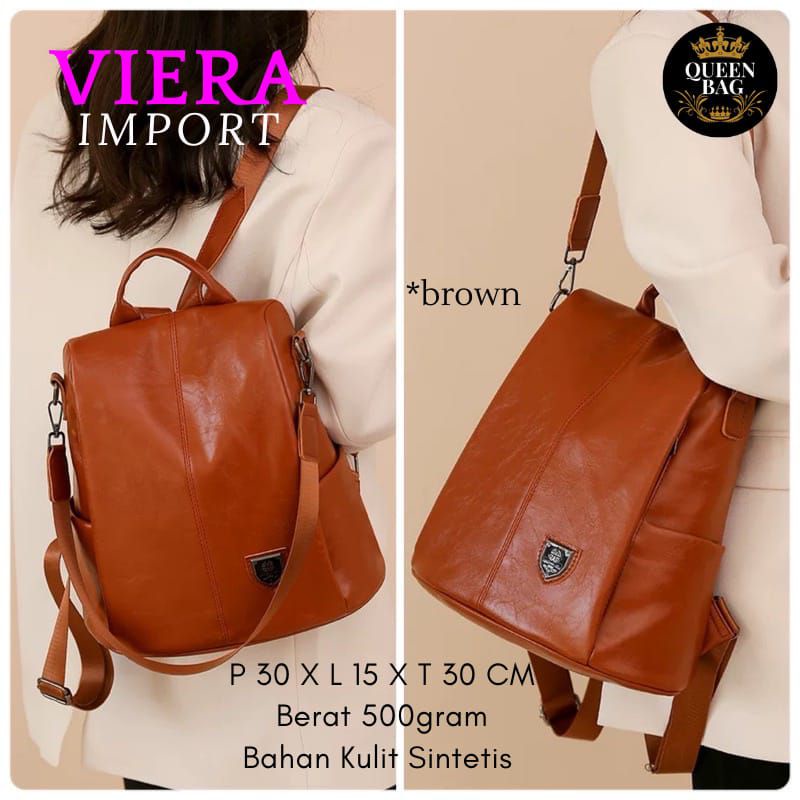 Viera By Queen Bag | Original | Tas Ransel Wanita Terbaru Kekinian | Tas Ransel Import | Tas Ransel 