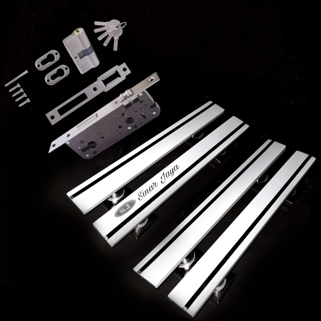 satu set gagang pintu rumah minimalis handle tarikan tarikan pintu stainless pegangan pintu termurah