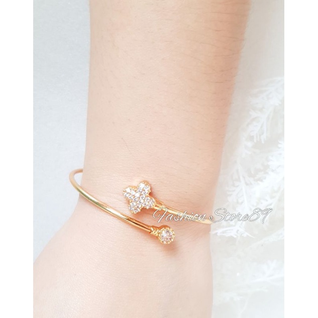 Gelang Fashion Bangle elastis kombinasi Branded Permata Tanam Gelang Dewasa Lapis Emas Impor Yaxiya bestquality
