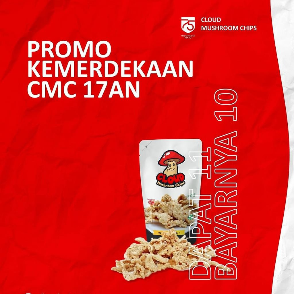 

[PROMO 17.08] Paket Kemerdekaan Cloud Mushroom Chips - Snack Kelud Jamur Krispi