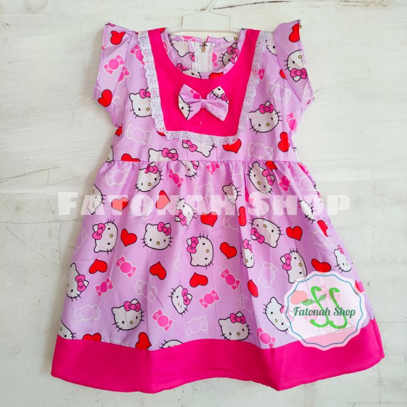 Dress anak 1 2 tahun gaun anak cewek perempuan ( dress hellokitty cookie )