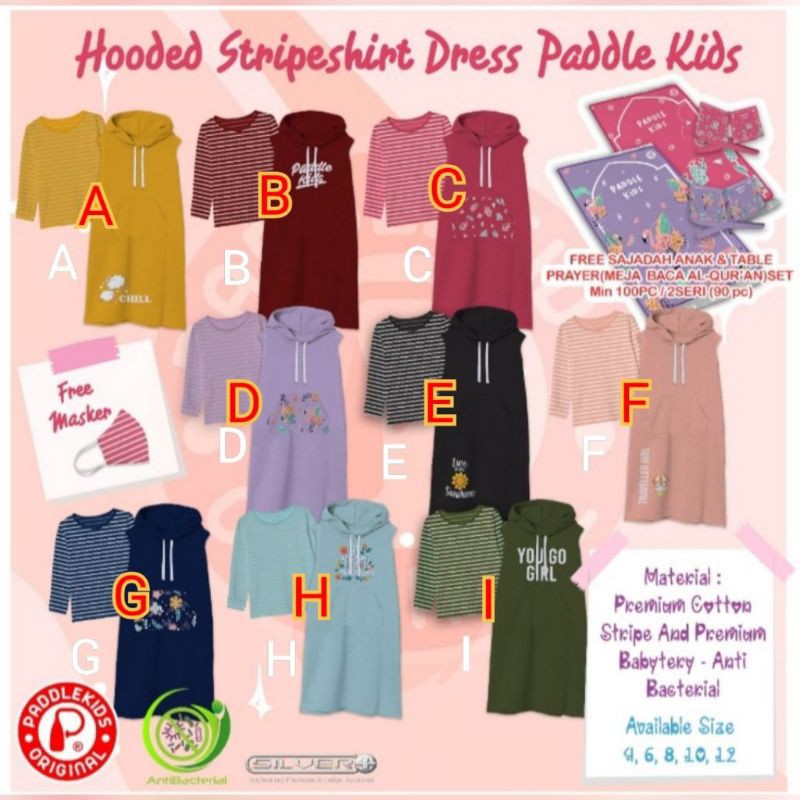 READY HOODED STRIPESSHIRT DRESS PADDLE KIDS