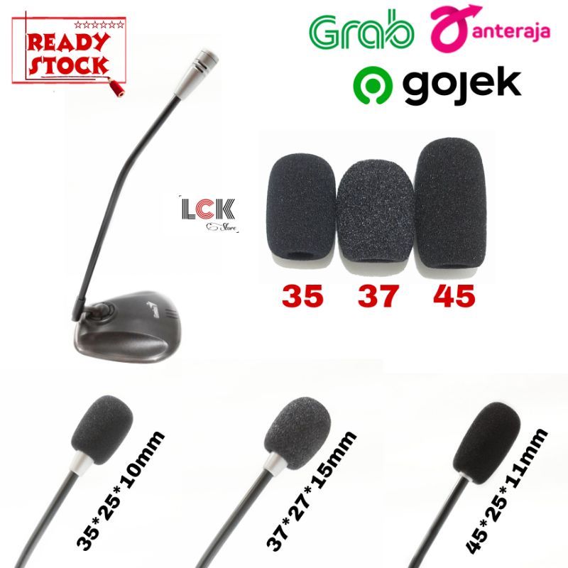 Busa  mic podium kecil panjang /spon microphone meja podium conference / cover mic kecil mini