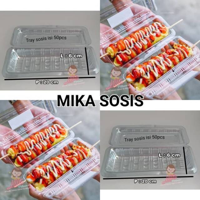(Isi 50 - HOTDOG) Mika Hotdog/Tray Sosis/Mika Sosis/Tray Makanan/Mika Burger