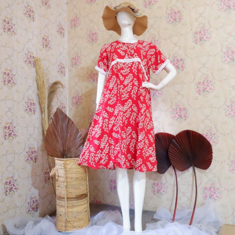 Daster Qonita Batik Daster Klok Renda Kancing