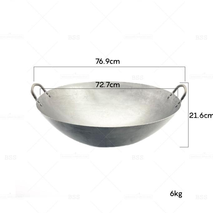 Wajan Besar Jumbo Iron Besi Penggorengan 73cm 80cm Kuali Goreng Wok