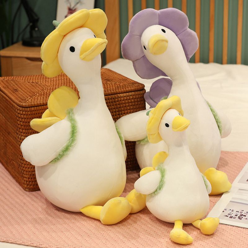 35/40/55cm Duck Doll Flower Duck Plush Toy Stuffed Animal Plush Toy Best Gift Kawaii Plushie Toy Simulation Funny Doll